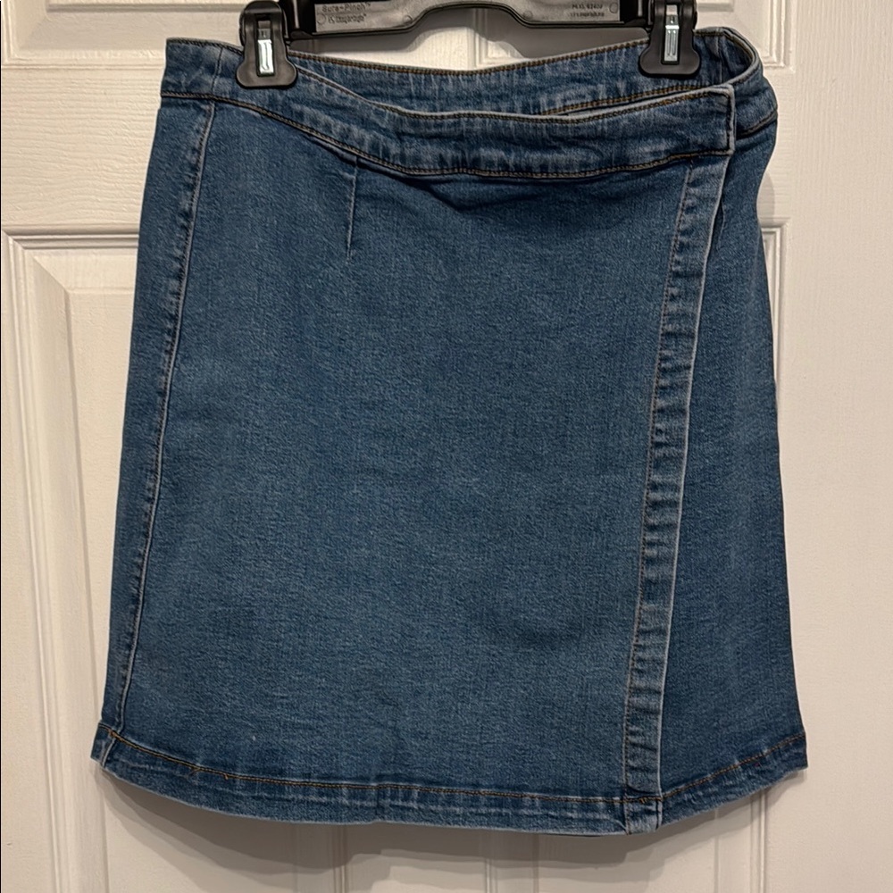 Joe Fresh Blue Wrap Mini Skirt Casual